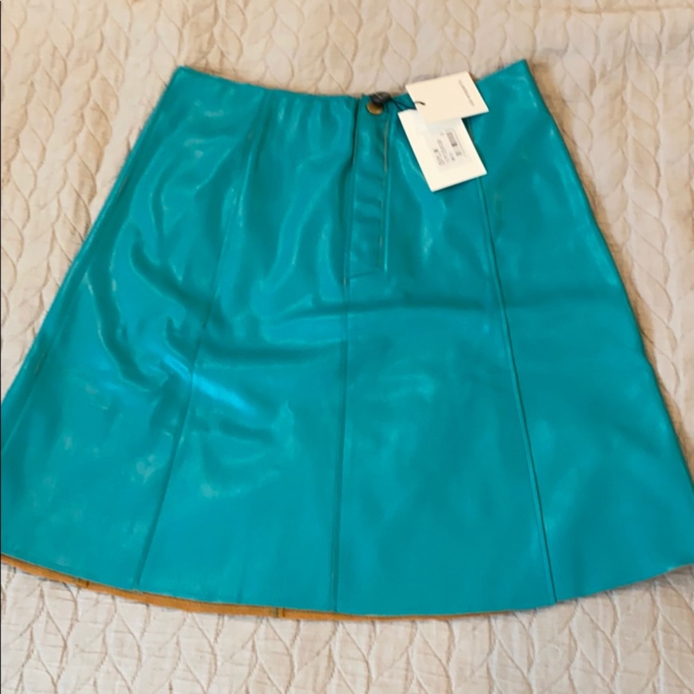 Imitation leather skirt